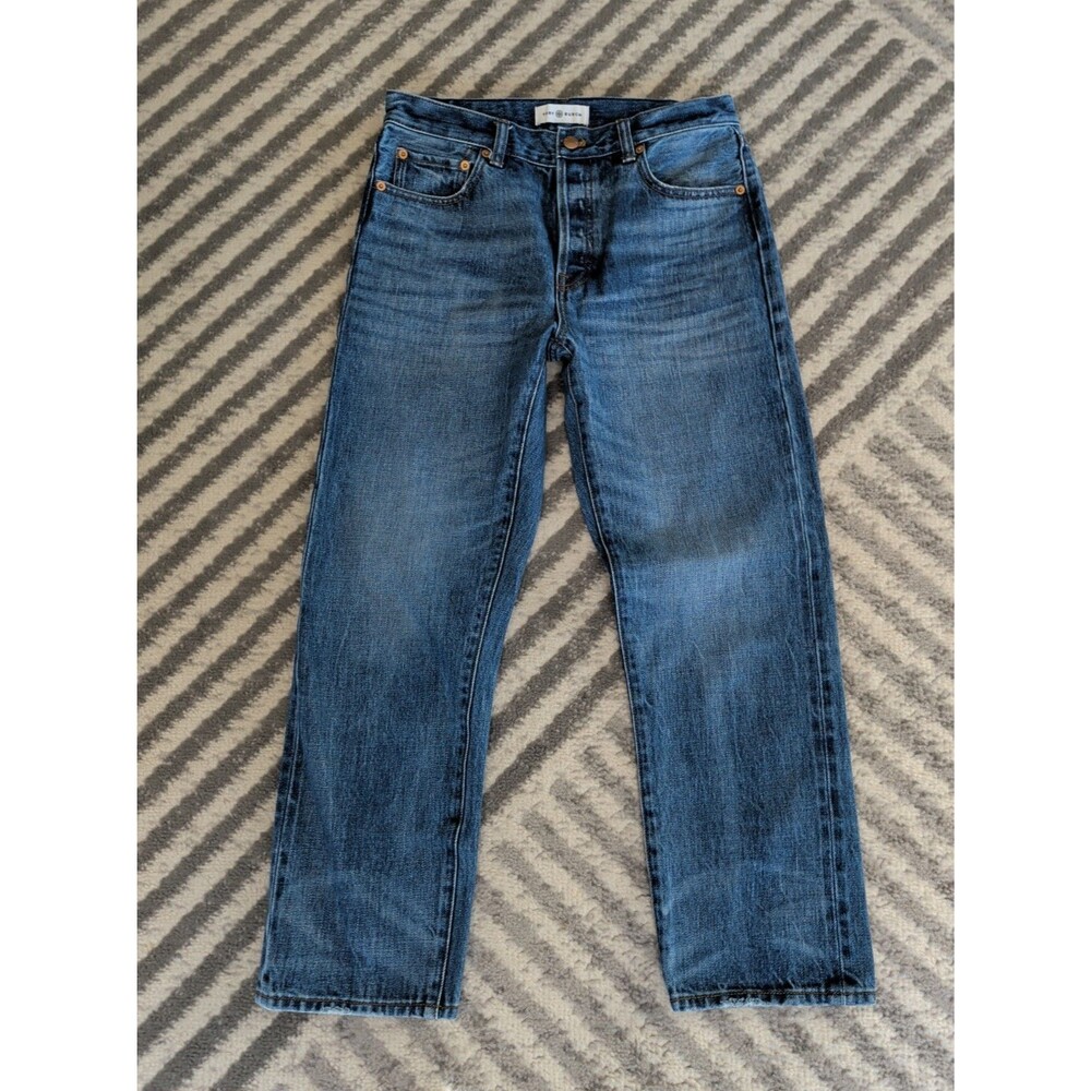Tory Burch Rigid Cotton Multi-Button Fly Straight Jeans - Size 27